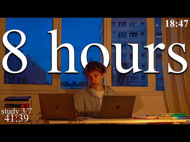 LIVE | 8-HOUR study with me in Paris 📚⛈️ rain sounds & pomodoro timer 60 & 10