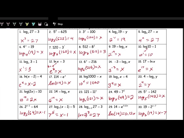 Solving Exponential Equations and Applying Properties of Logarithms