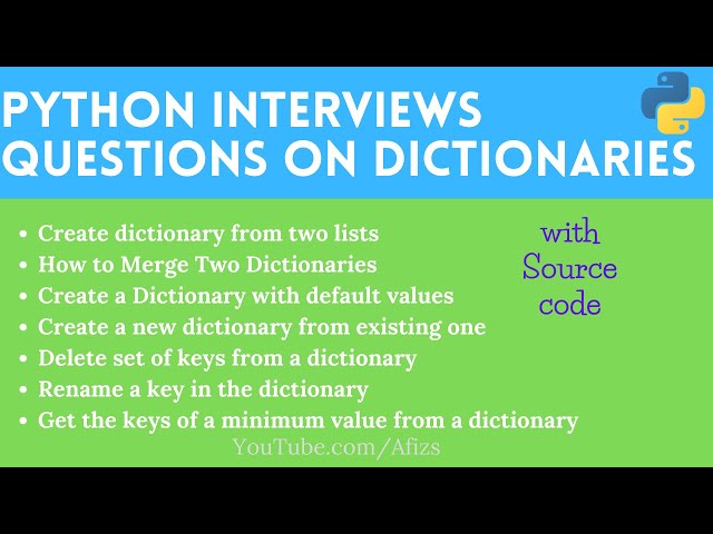 Python Interview Questions on Dictionaries: Create a new small dictionary from another dictionary