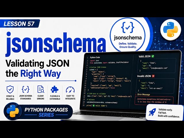 Lesson 57 - jsonschema: Validating JSON the Right Way | Python Packages Series | Uplatz