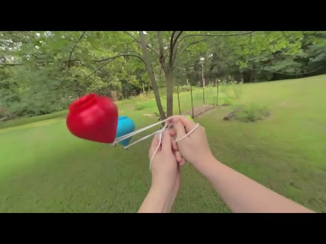 VR 180 3d walking around trying to play with sweetle spintops