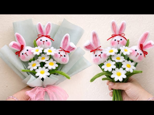 So Cute! 🌸 DIY Beautiful Flower Bouquet with Pipe Cleaner - Easy Pipe Cleaner Flower Tutorial