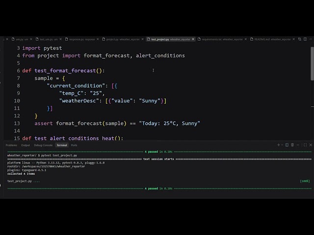 wheather reporter project using python language