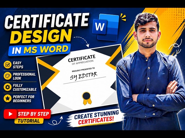 How to Make a Professional Certificate of Appreciation in MS Word | Certificate Design Tutorial