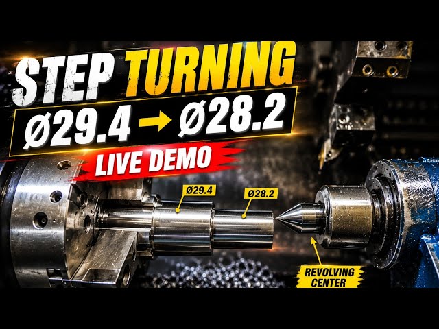 CNC Step Turning Tutorial | Ø29.4 → Ø28.2 Live Demo Cnc Mastermind
