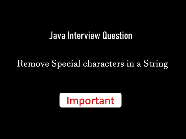 Removespecialcharacter in a string java interview question |  java interview question| Tamil