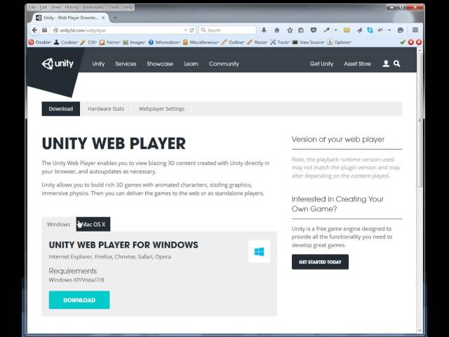 How to Install the Unity Web Player