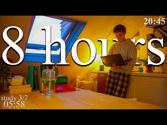LIVE | 8-HOUR study with me in Paris📚⛈️ rain sounds & pomodoro timer 60 & 10