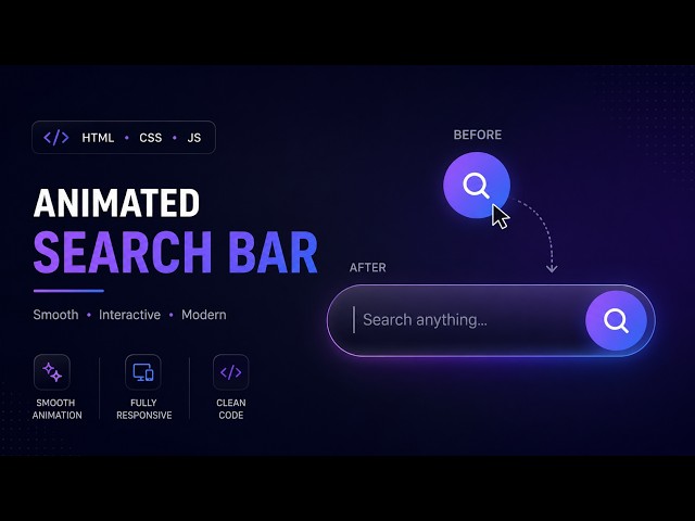 Premium Search Bar UI Using HTML CSS JS