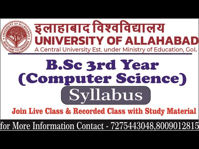 #UNIVERSITY_OF_ALLAHABAD | B.SC(3rd Year) Computer Science Course Details in Hindi | B.Sc.(CS) |