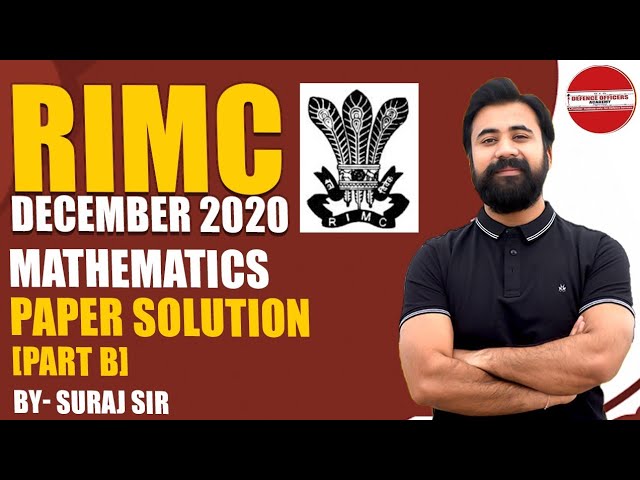 RIMC MATH PAPER SOLUTION DEC - 2020|PART - B | Live 🔴|