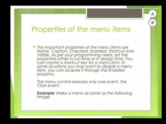 Menus in Visual Basic