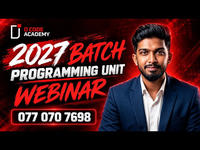 2027 A/L ICT | Programming Fundamentals | Algorithm to Python + Vibe Coding | Tamil | D CODE ACADEMY