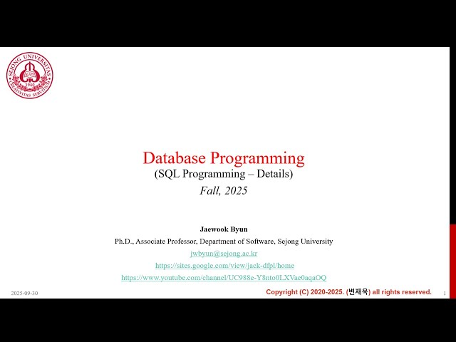 [9-2] 2025-2 Database Programming - Database Index 2