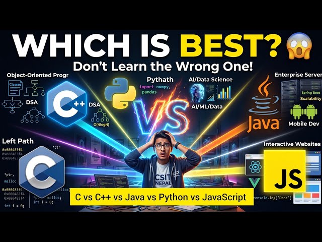 C vs C++ vs Java vs Python vs JavaScript  Which is Best? C CPP Java Python JavaScript BScCSIT Coding
