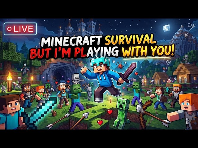 Minecraft Survival BUT I'm Playing With YOU!