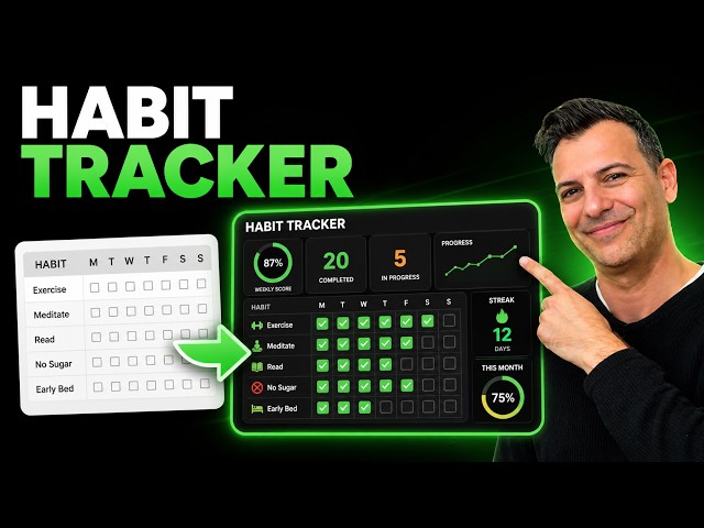 How to Build a Habit Tracker Dashboard in Excel (With Checkboxes & Charts!)