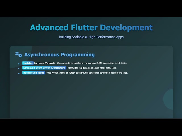 Flutter Advanced App Dev Tools
