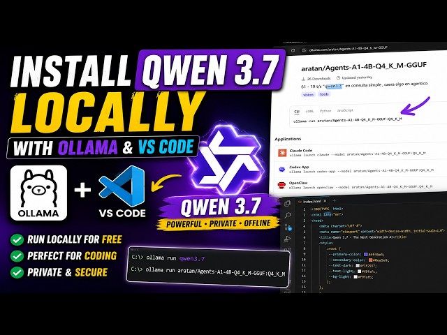Local AI Coding with Qwen 3.7 | Ollama + VS Code Tutorial