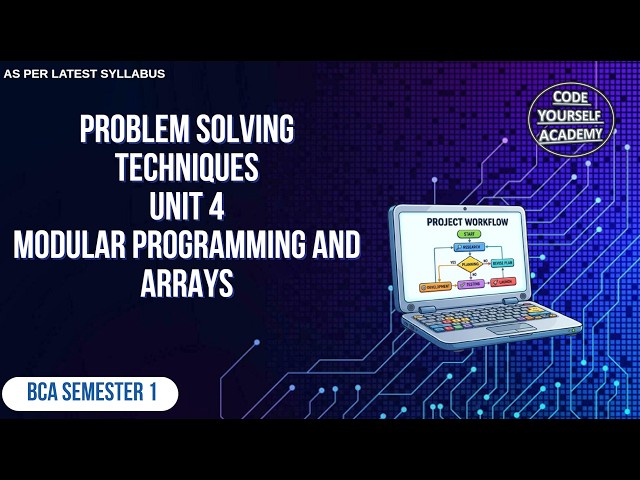 Unit 4 Modular Programming and Arrays | Problem Solving Techniques | BCA Semester 1