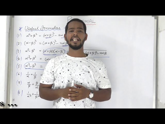 Polynomials (Maths) Best Formulas ,For Enterence Exams(10th,polytechnic)