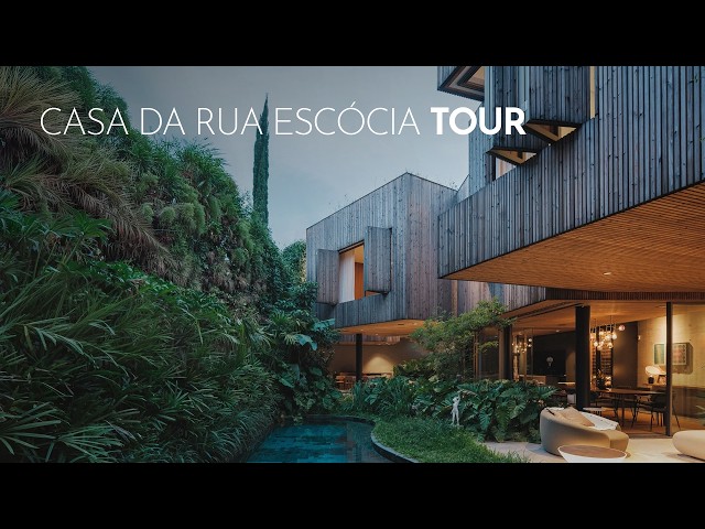 Walking Through a Brazilian House of Concrete, Timber Volumes & Light