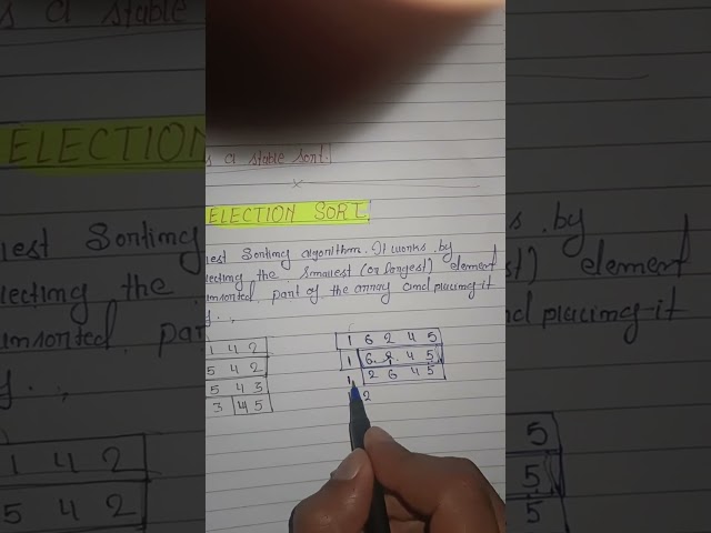 SELECTION SORT in 2 min