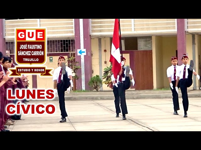 GUE JFSC - ESCOLTA en lunes cívico escolar - Trujillo - La Libertad - Perú - 03-04-2023