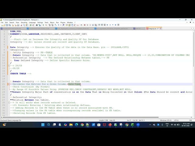 Oracle Constraints Oracle #sql #plsql #training #freshers #oracle