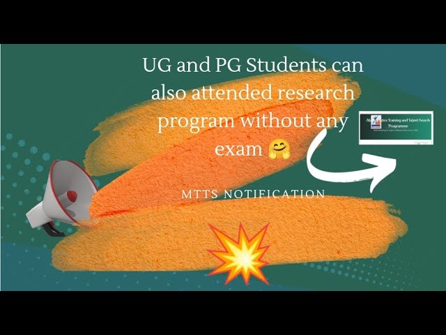 MTTS (Reasearch program for UG & PG Studens)(Mathematics students)