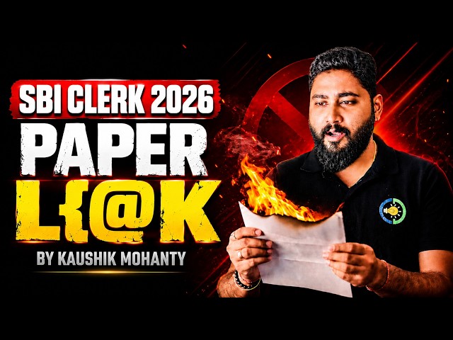 🔥SBI Clerk 2026 Exact Exam Paper By Kaushik Mohanty || Career Definer ||
