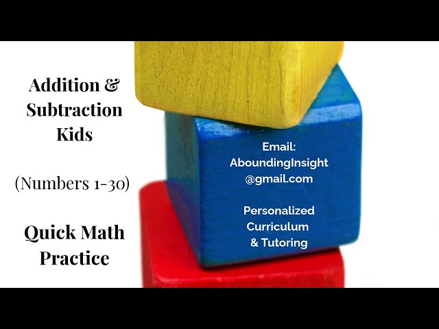 Addition & Subtraction for Kids Numbers 1 30  Quick Math Practice
