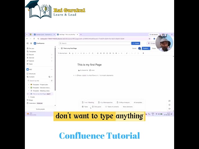How to Create a Confluence Page | Jira & Atlassian
