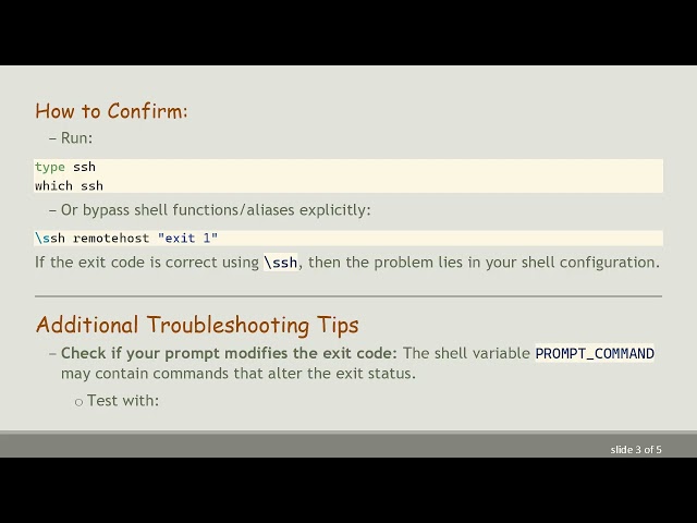 Troubleshooting ssh Not Returning the Correct Exit Code