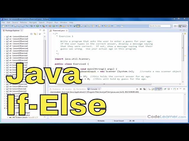 Learn Java Programming - Exercise 04x - If-Else Statements