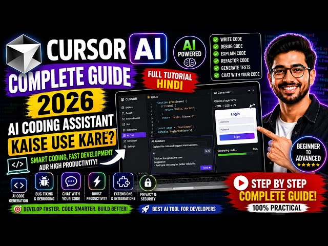 Cursor AI Complete Guide 2026 | AI Coding Assistant Kaise Use Kare? Full Tutorial Hindi