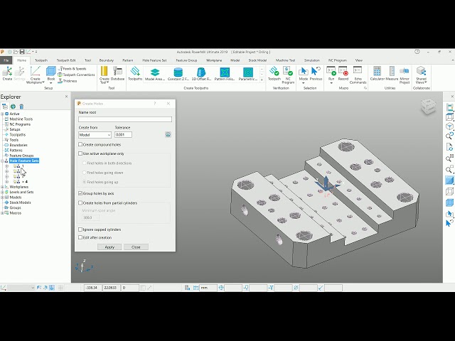 Autodesk PowerMill - Drilling Toolpath - Tutorial 46 - Tamil