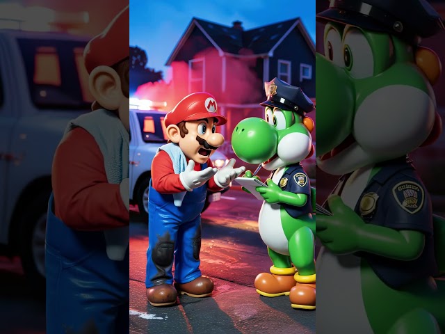 Mario's House BURNS But Wario Did It - Epic Lake Revenge! Story #shorts #ai