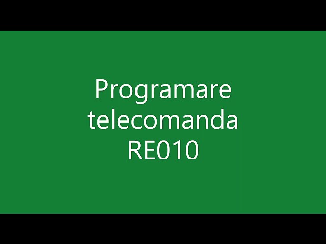 Programare Telecomanda RE010 - Rulouri & Usi de Garaj Tutorial (Programming Transmitter RE010)
