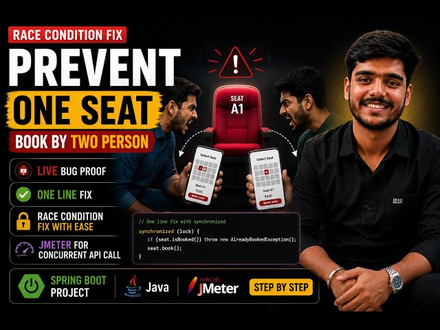 Two Users Book the Same Seat Live Bug Proof - Race Condition Fix in Spring Boot Java | BookMyShow