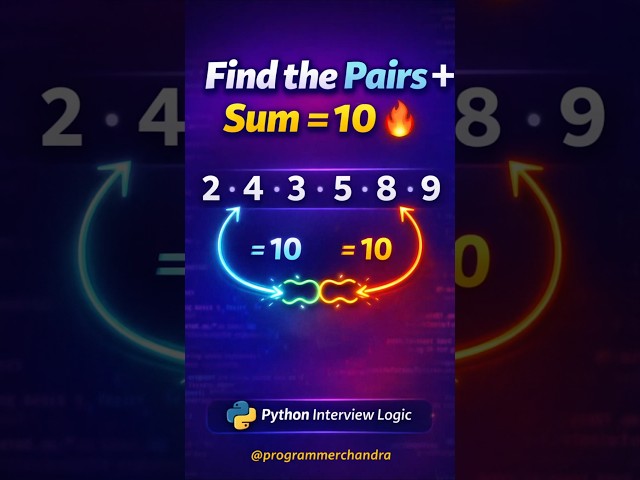 Find All Pairs with a Given Sum in a List | Python Interview Question Explained Step by Step