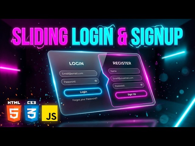 How to Build a Dual Glassmorphism Login & Registration Form | HTML, CSS & JavaScript