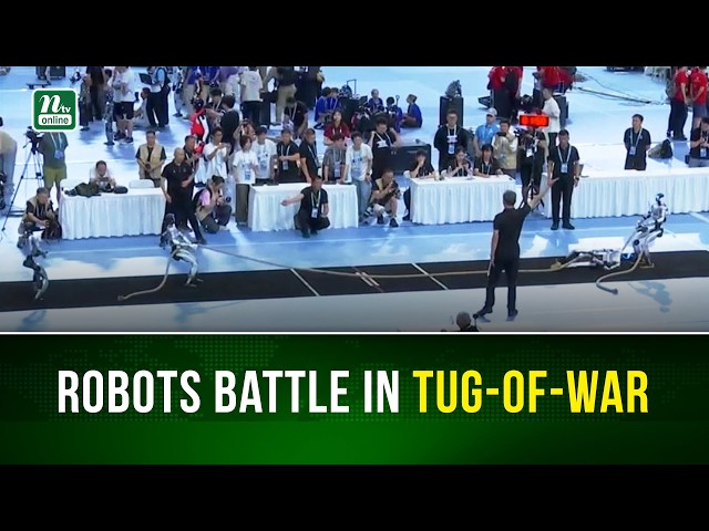 Humanoid robots battle in tug-of-war at World Robot Games | NTV Global