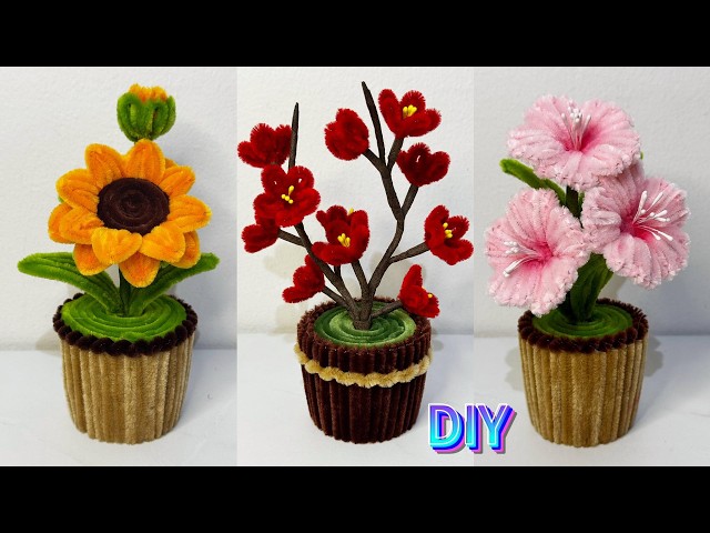 DIY Pipe Cleaner Flower Pot | Easy Home Decor Tutorial 💖