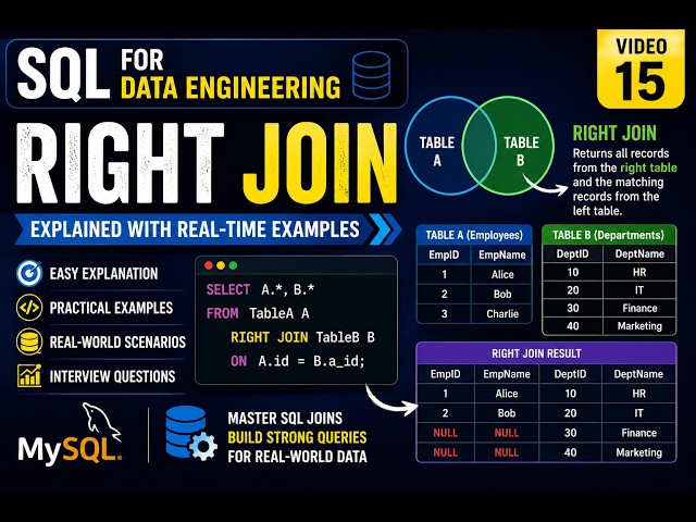 SQL for Data Engineering | Video-15 | RIGHT JOIN