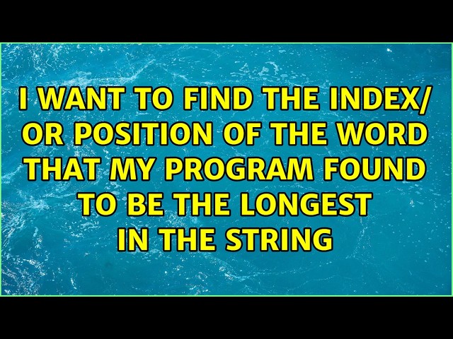 I want to find the index/